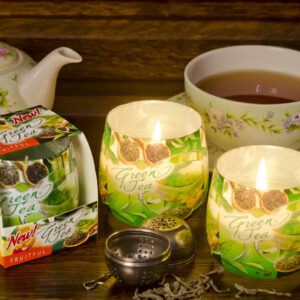 Klaasis küünal Roheline tee(münt) 100g,30h