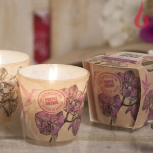 Klaasis küünal Valge orhidee 115g, 30h