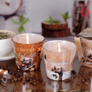 Klaasis küünal Cappuccino 115g 30h