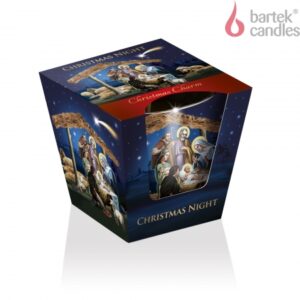 Klaasis küünal Jõuluöö 115g 30h