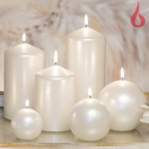 Classic küünal silinder  metallik valge 60¤130,260g,42h