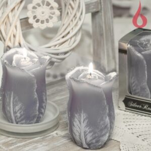 Dekoratiivküünal Hõbedane roos ,13 h,360g